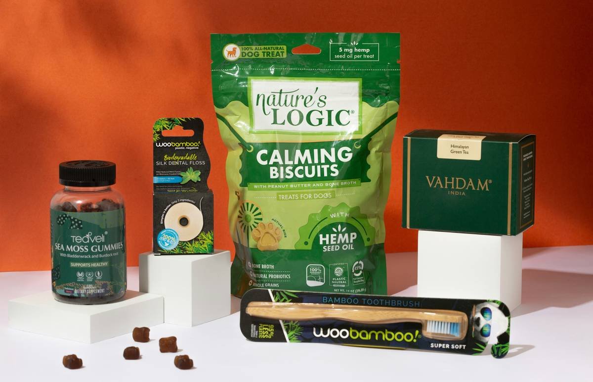 Various herbal supplements arranged neatly on a shelf