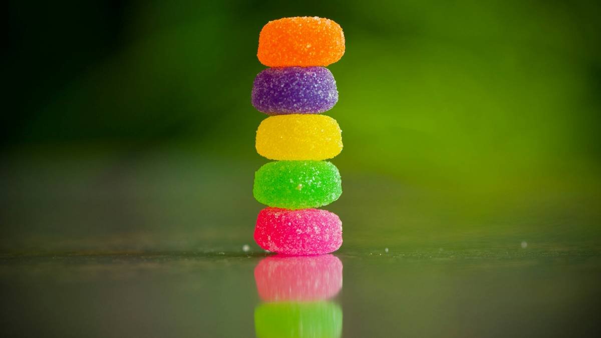Piled up some colourful jellybeans, and shot this one.